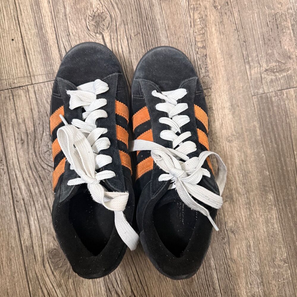 Adidas Unisex Casual Sneakers 8.5 Black Orange Rubber